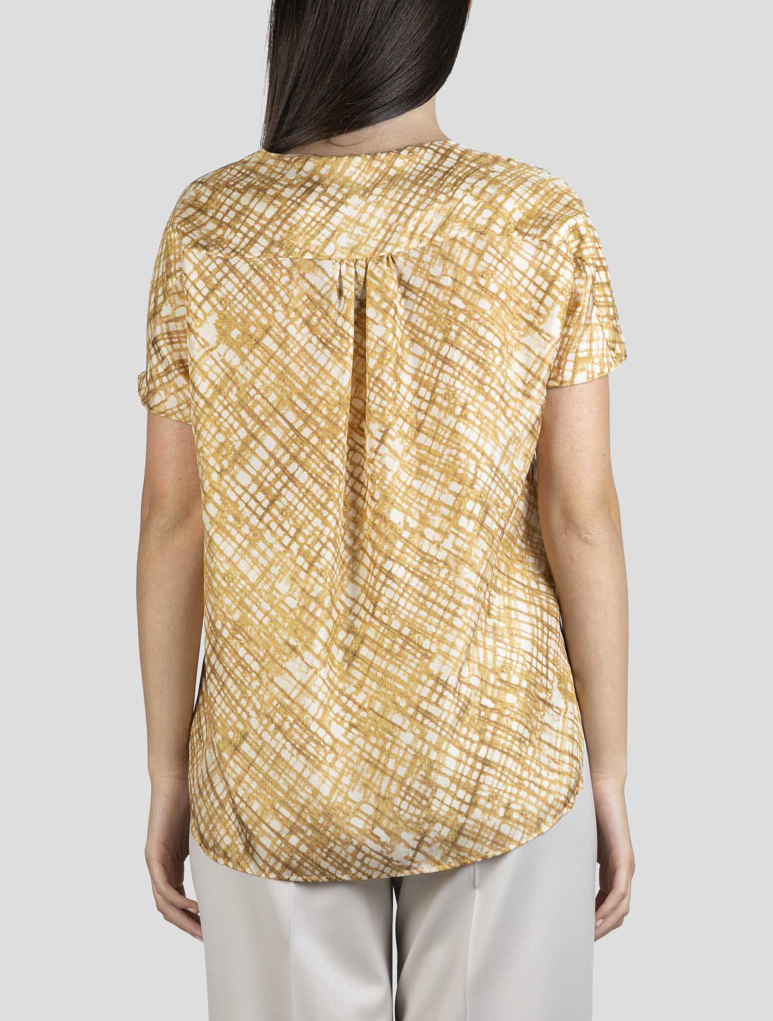Kiton Yellow White Silk Shirt