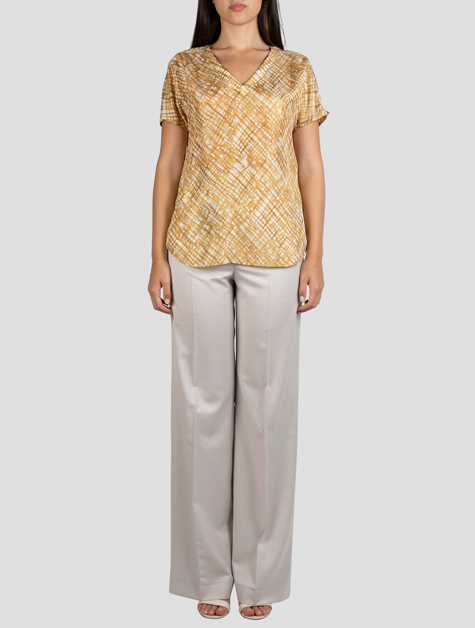 Kiton Yellow White Silk Shirt