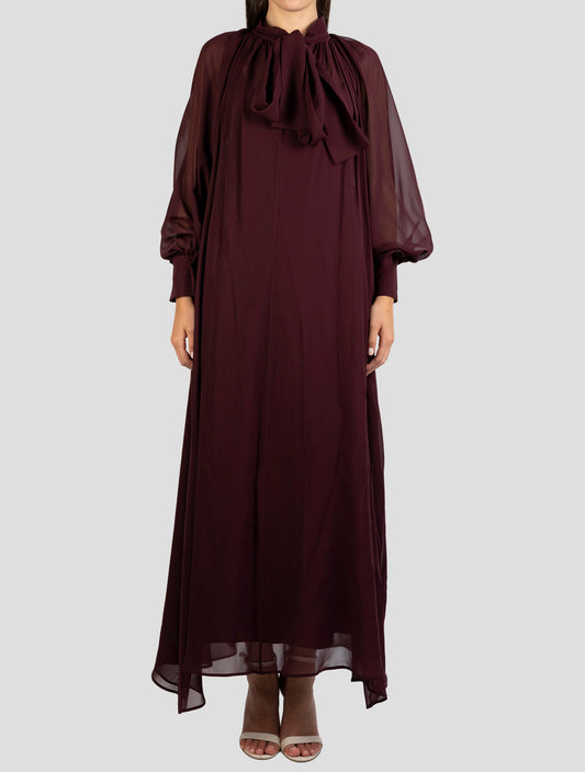 Kiton Burgundy Silk Dress