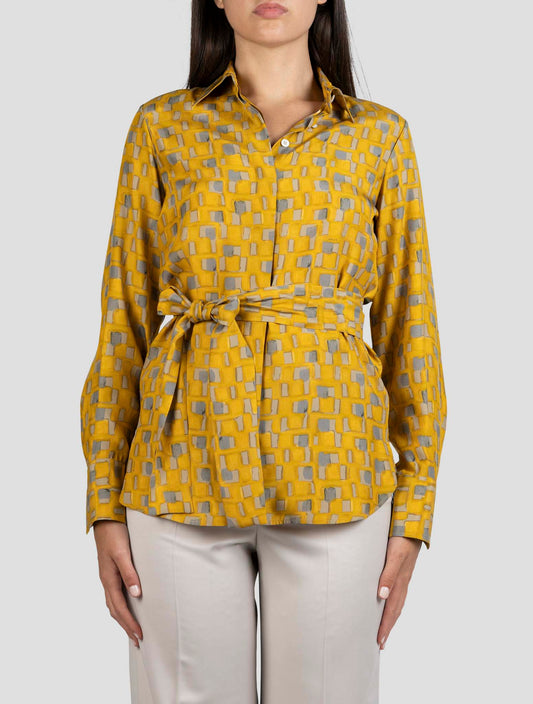 Kiton Yellow Silk Shirt