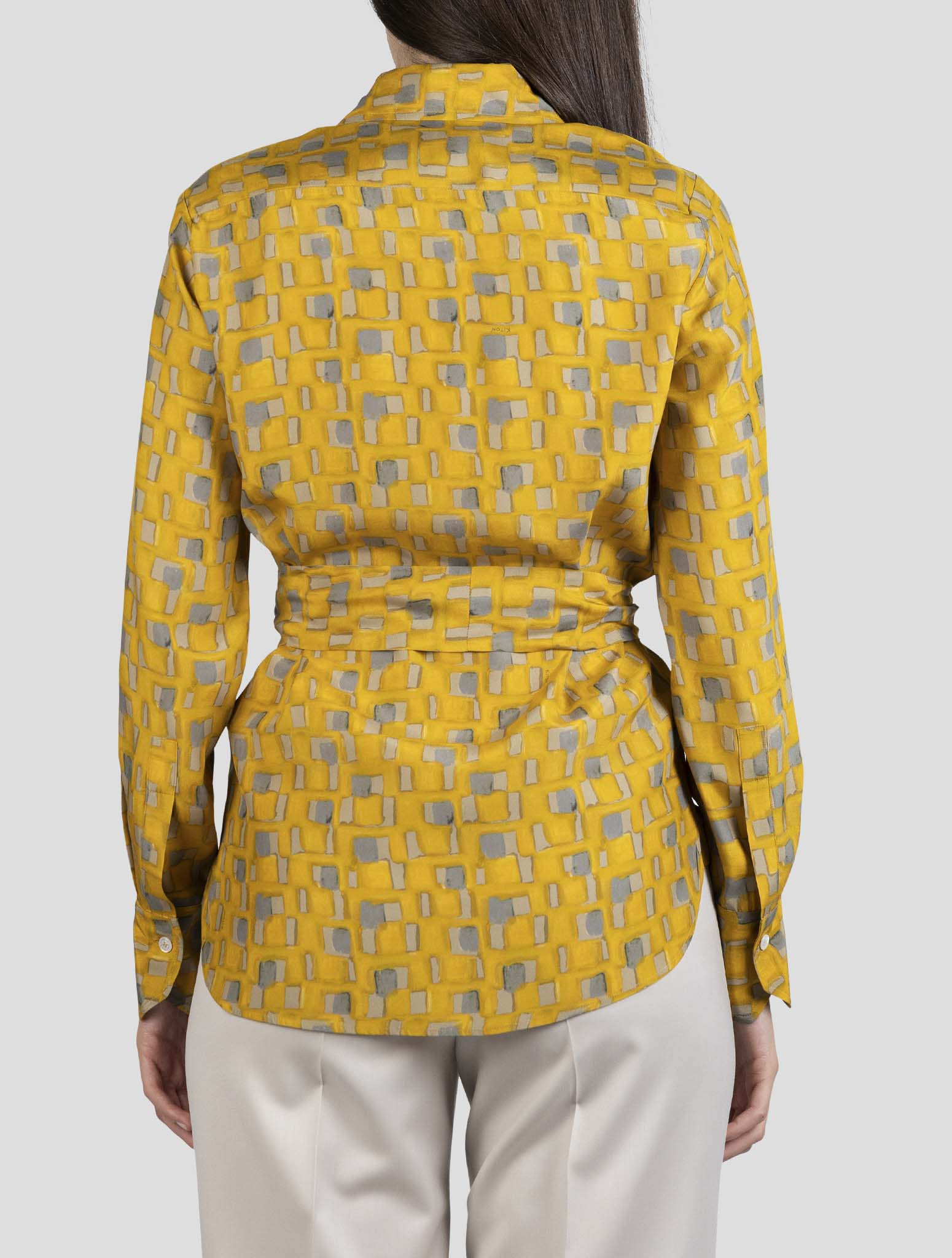 Kiton Yellow Silk Shirt