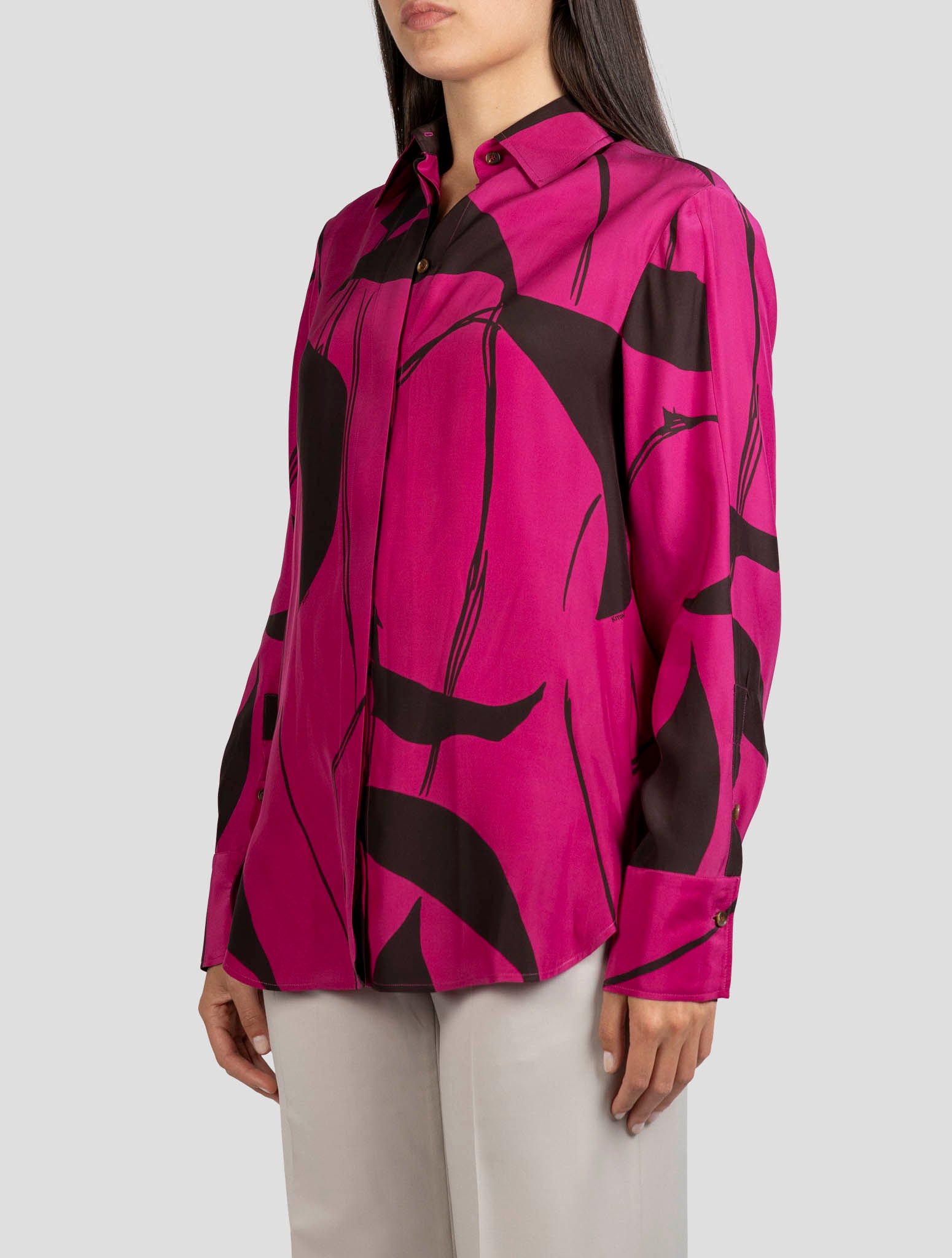 Kiton Fucsia Silk Shirt