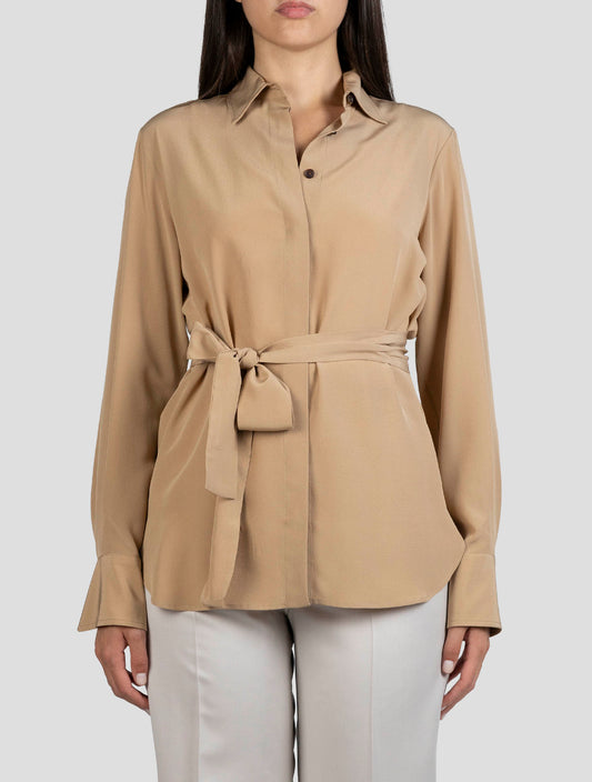 Kiton Beige Silk Shirt