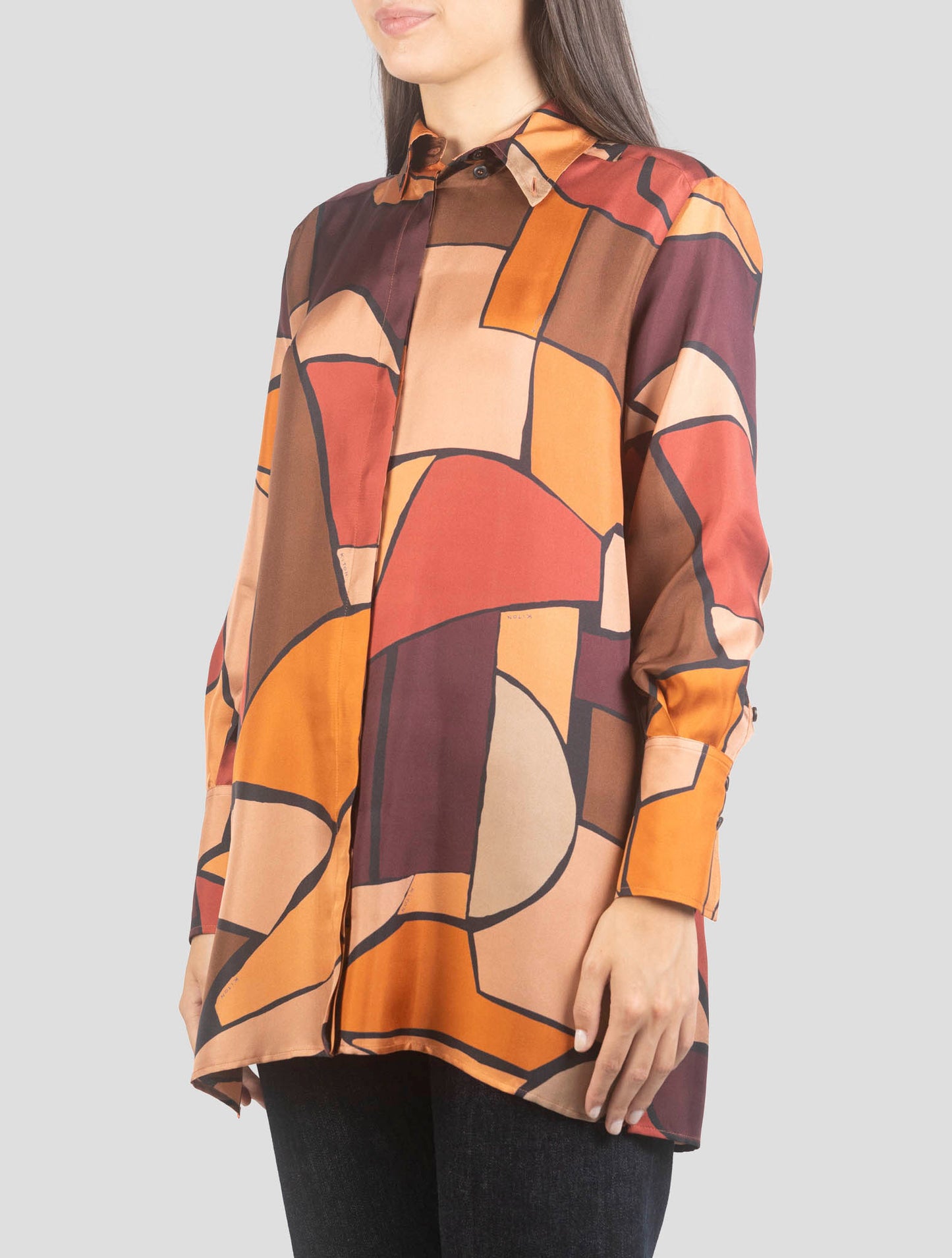 Kiton Multicolor Silk Shirt