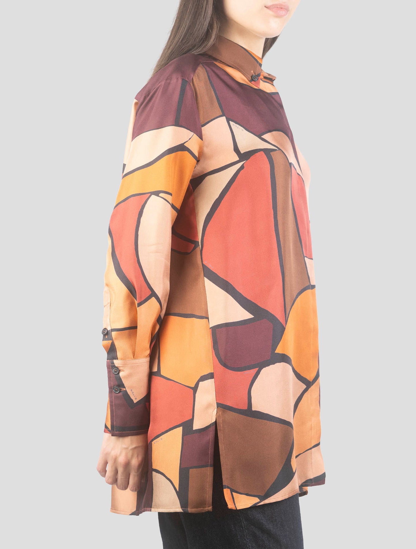 Kiton Multicolor Silk Shirt