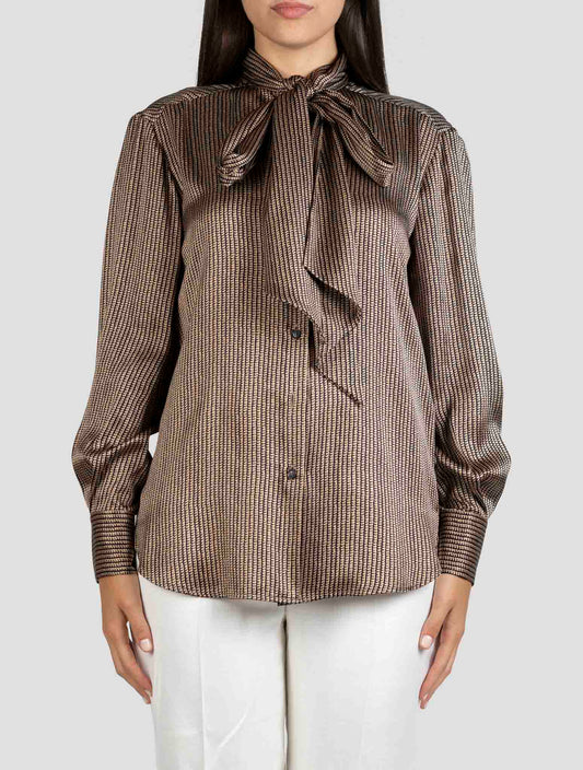Kiton Brown Silk Shirt