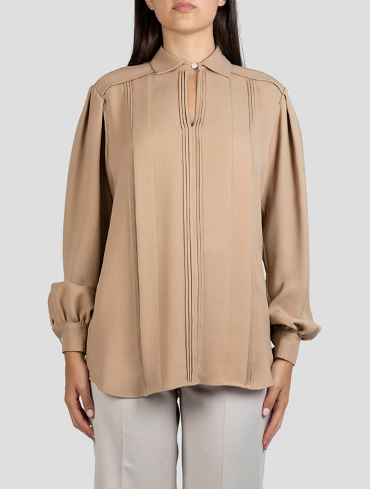 Kiton Brown Silk Shirt