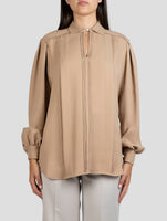 Kiton Brown Silk Shirt