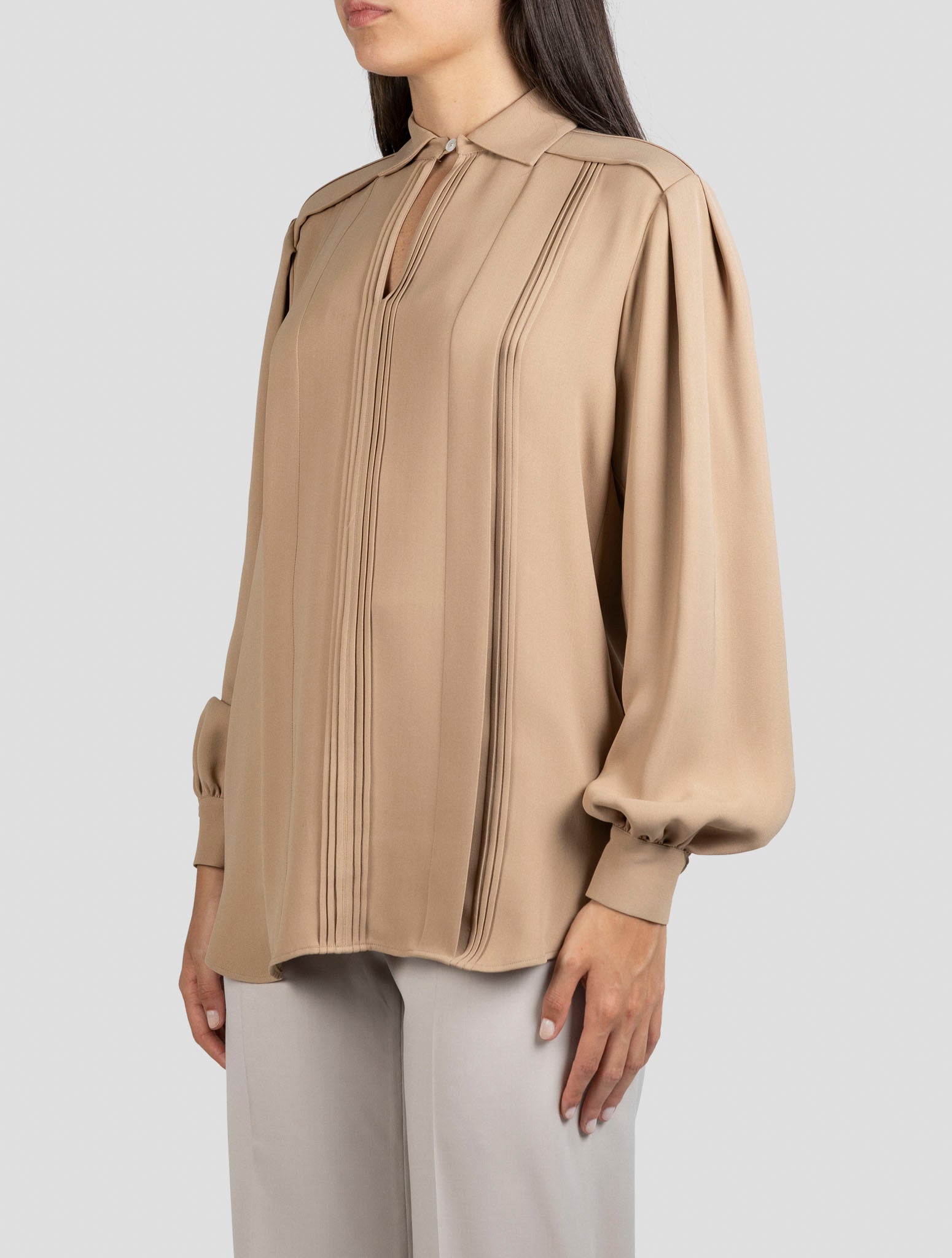 Kiton Brown Silk Shirt
