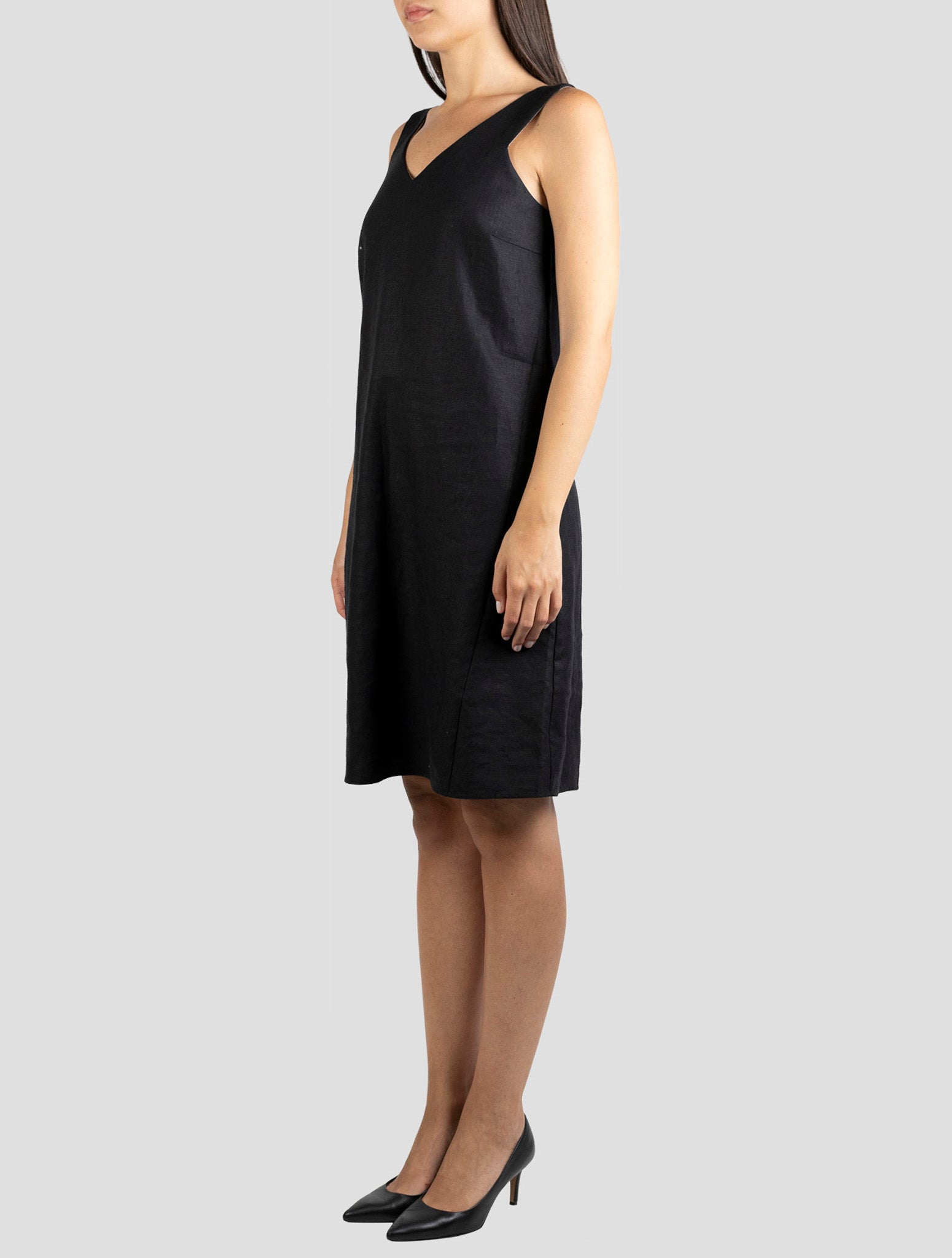 Kiton Black Linen Dress