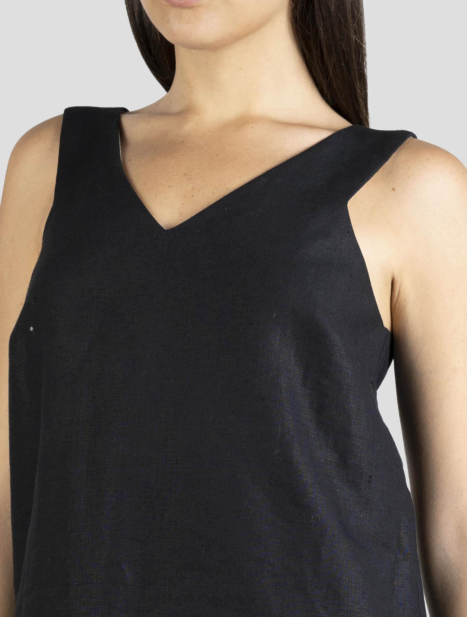 Kiton Black Linen Dress