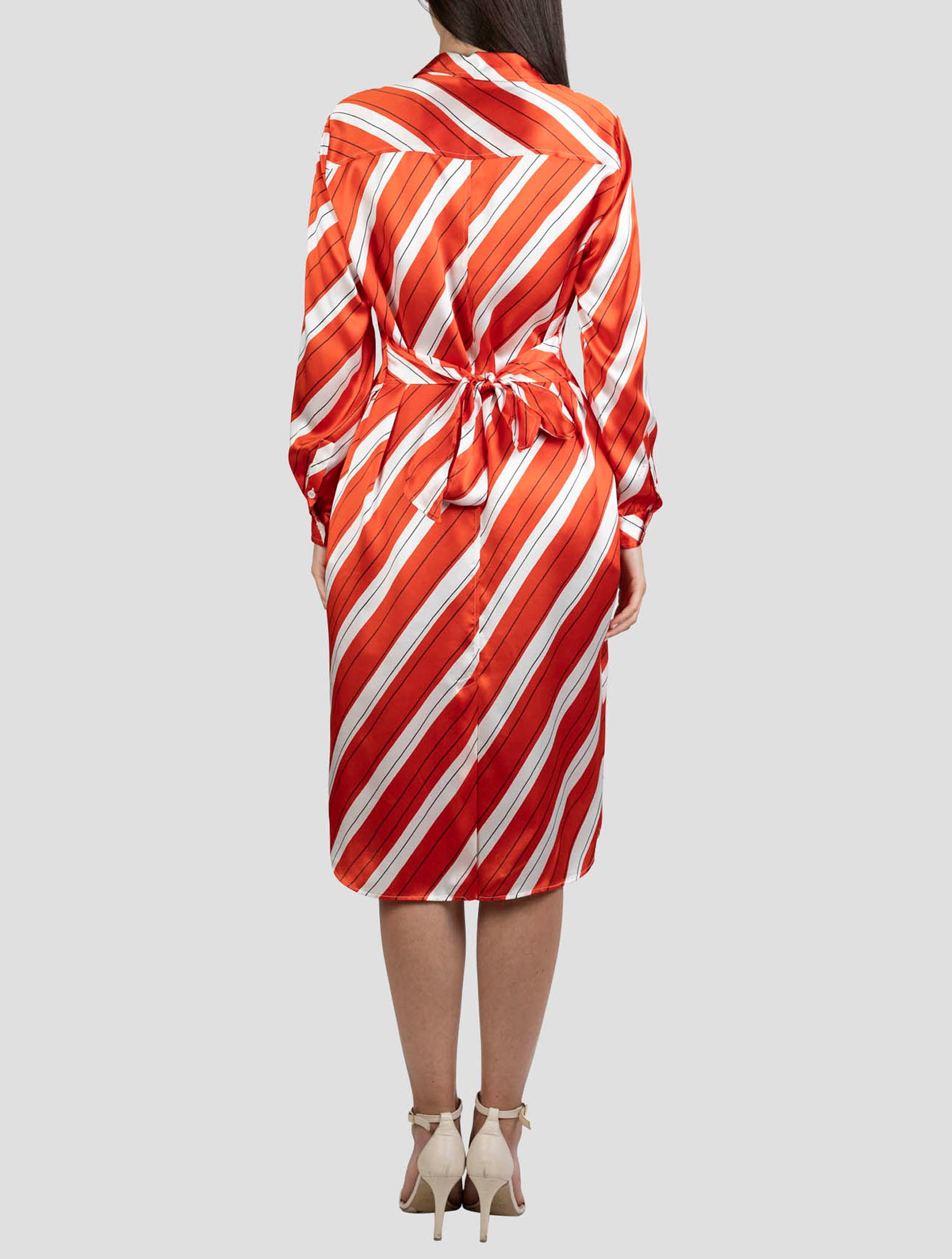 Kiton White Red Silk Dress