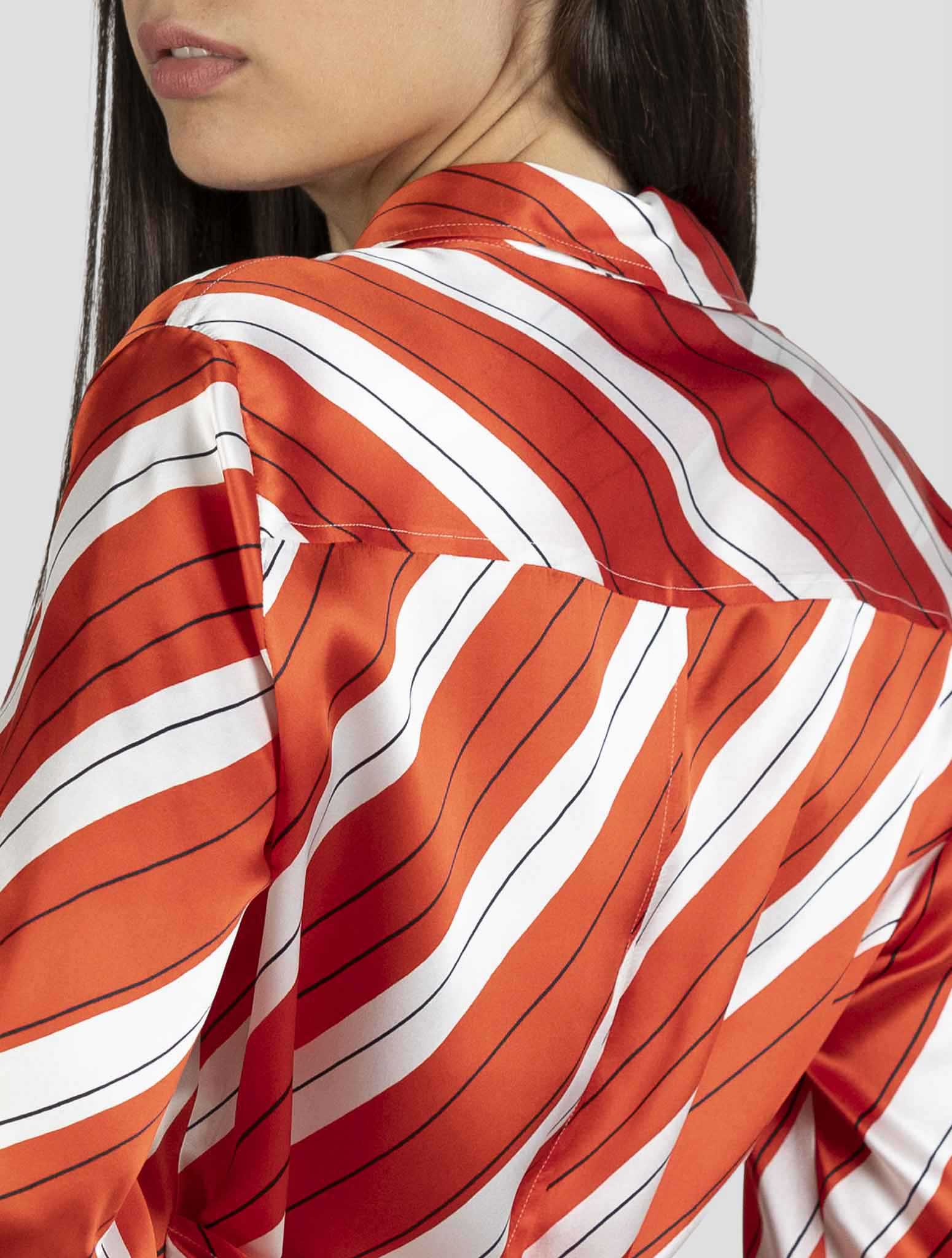 Kiton White Red Silk Dress