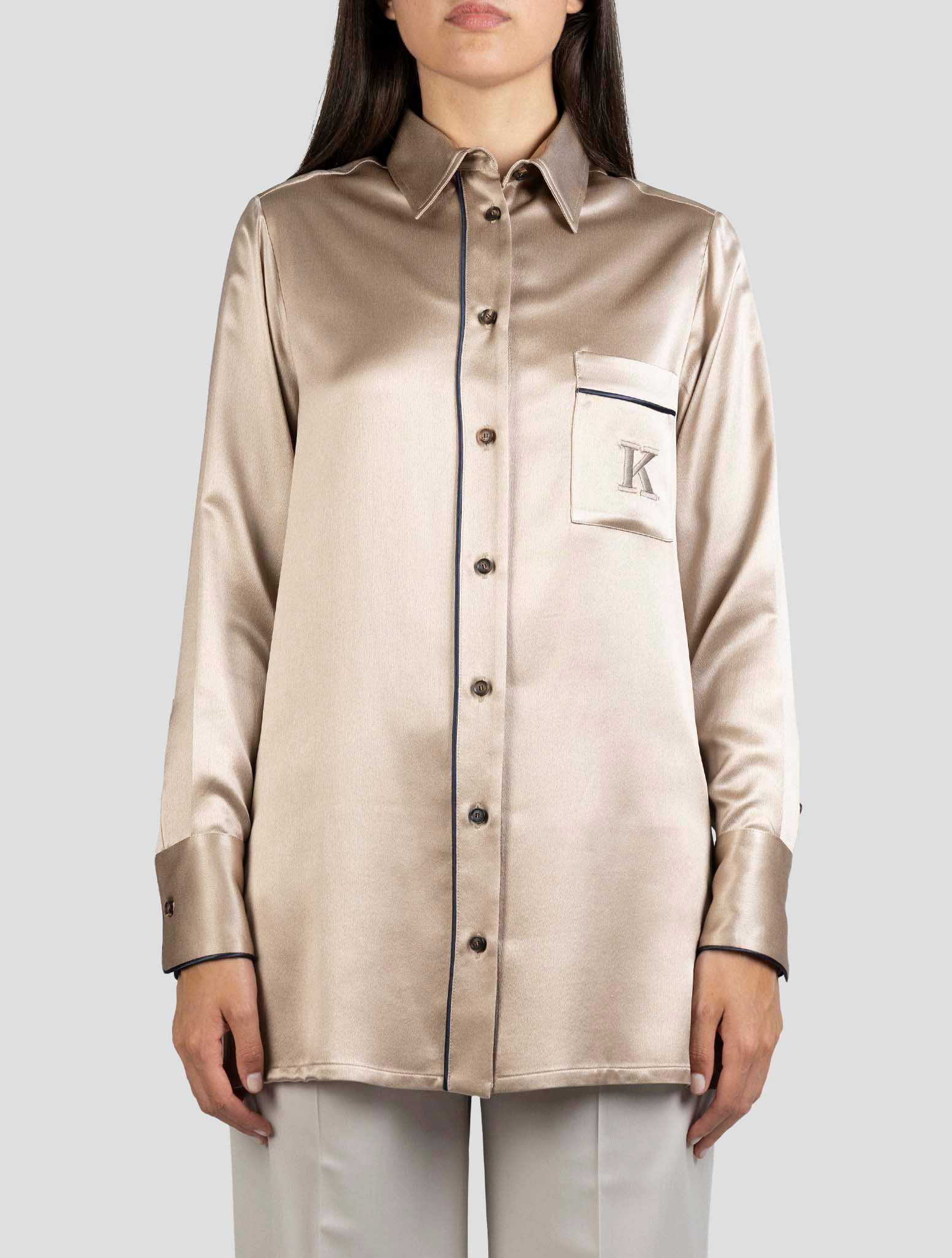 Kiton Bronze Silk Shirt