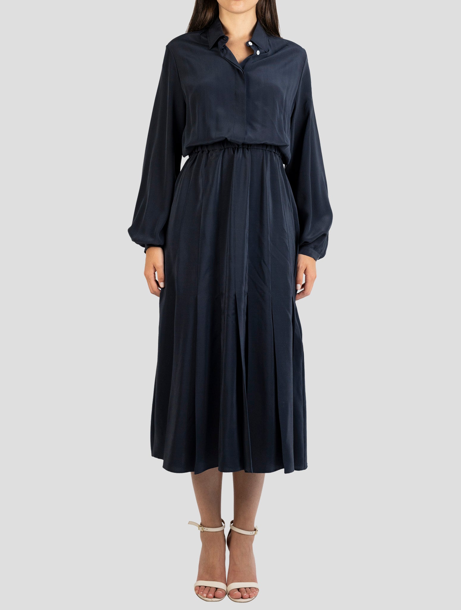 Kiton Blue Silk Dress