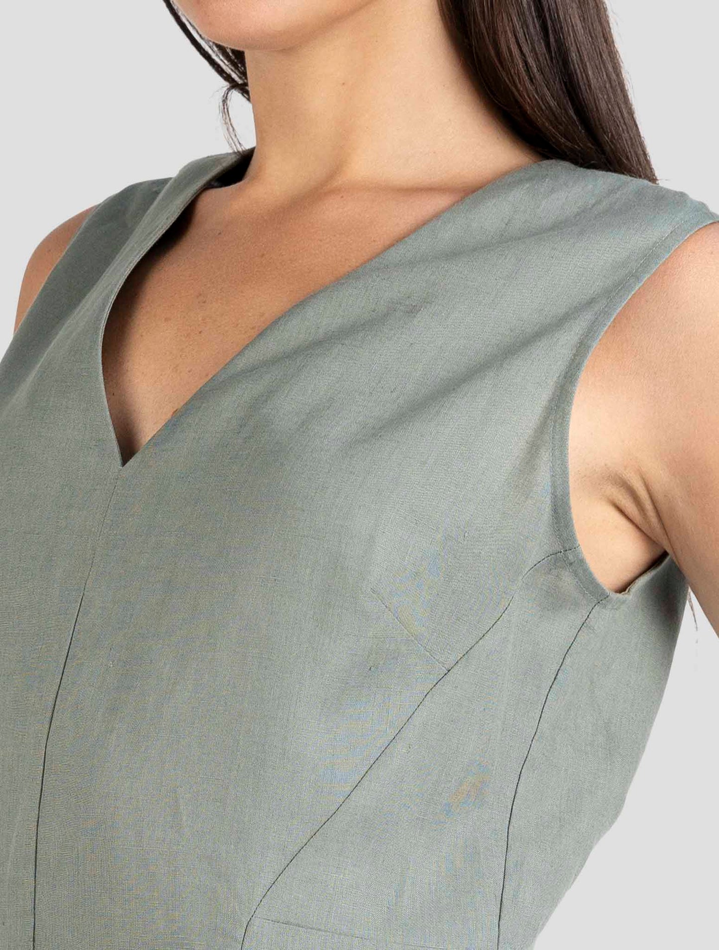 Kiton Green Linen Dress