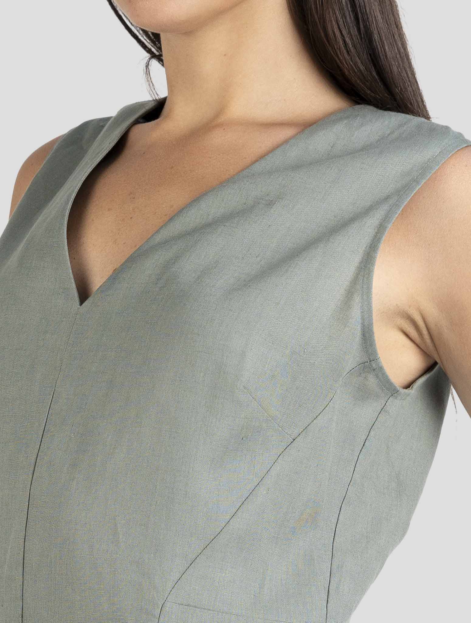 Kiton Green Linen Dress