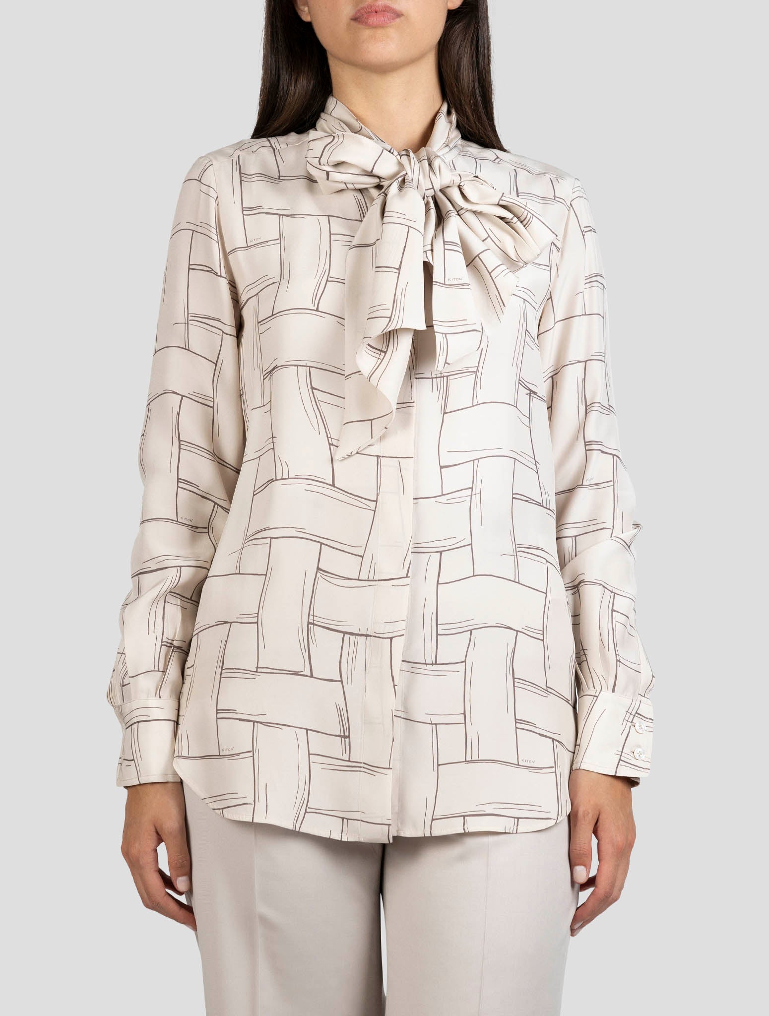 Kiton Beige Silk Shirt