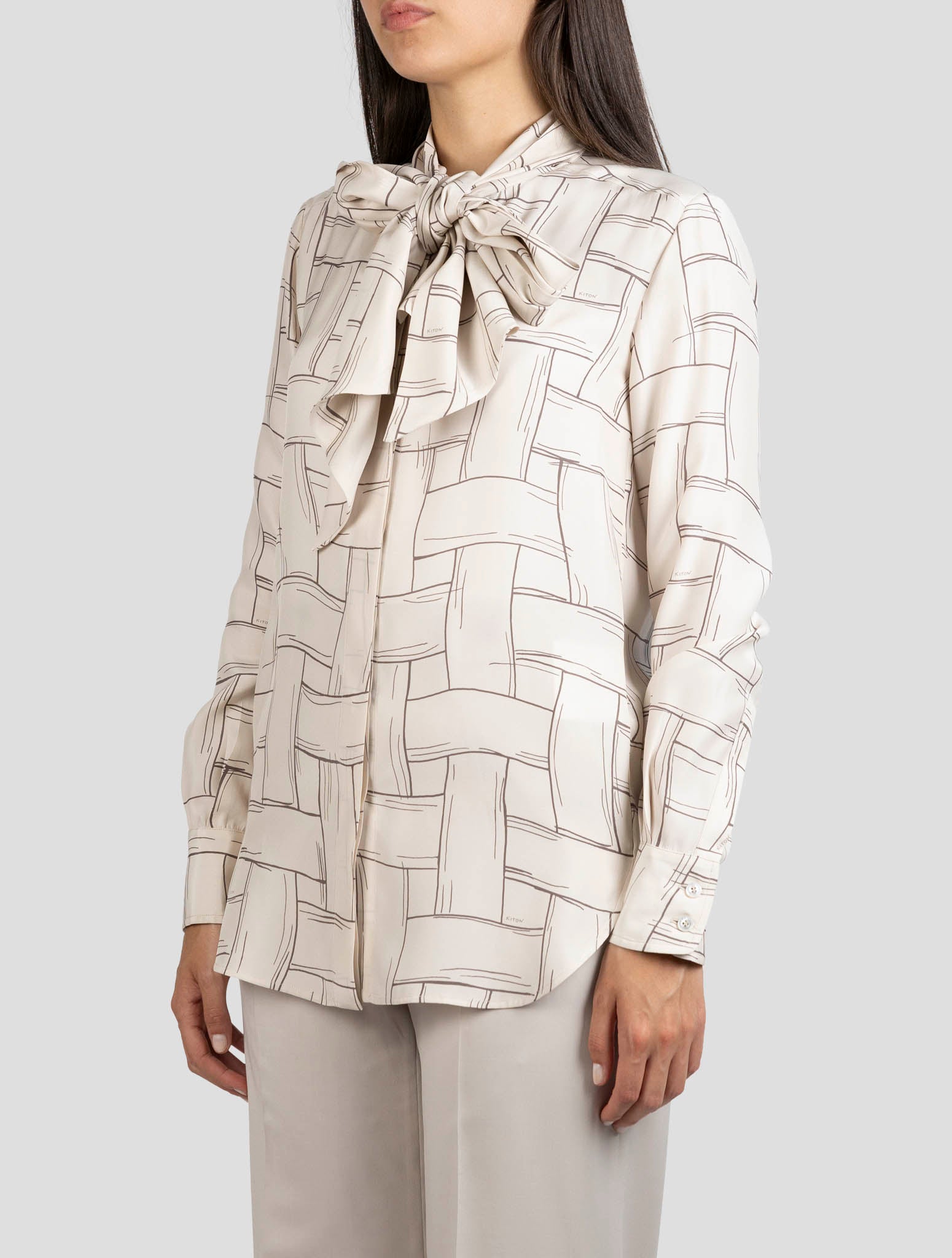 Kiton Beige Silk Shirt