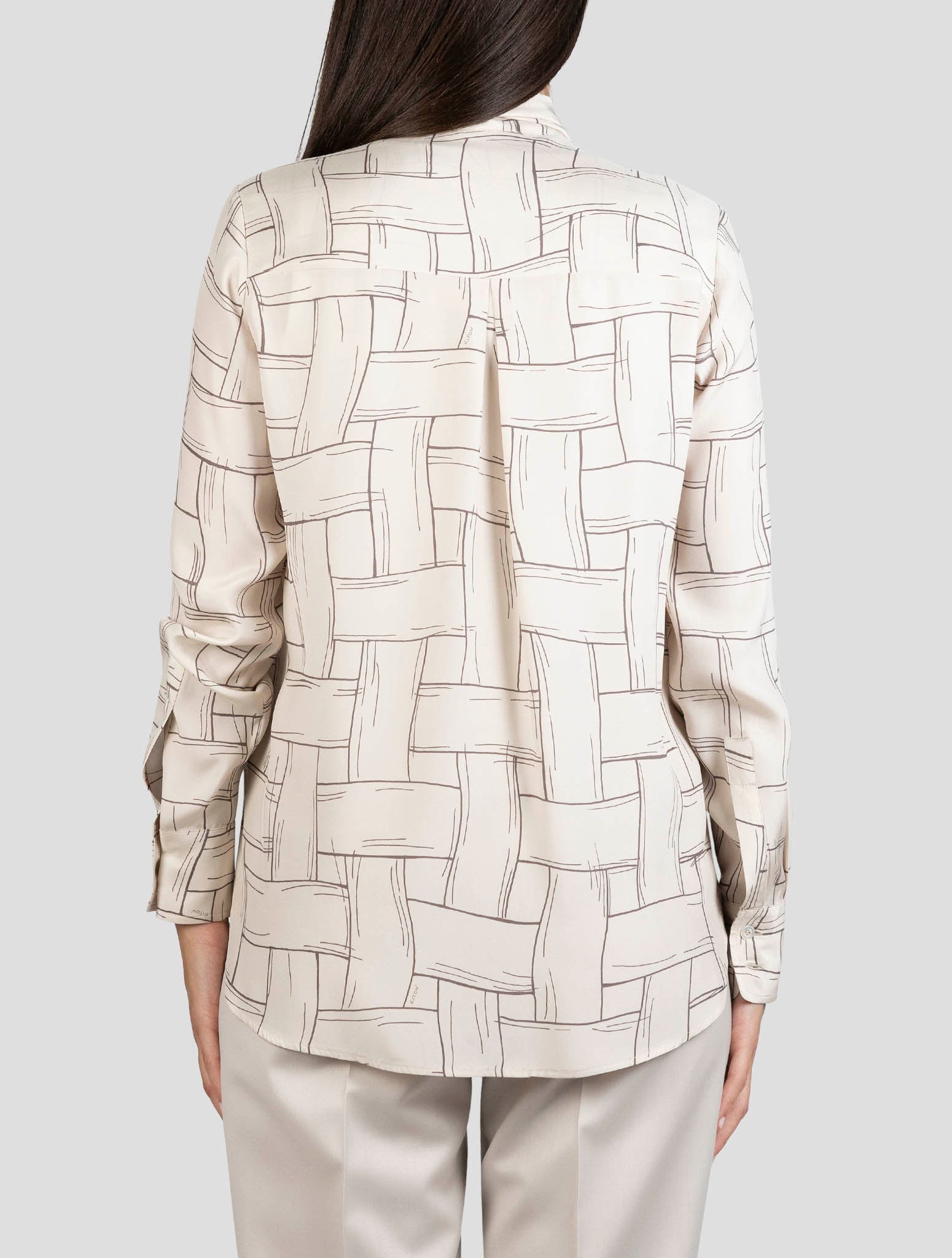 Kiton Beige Silk Shirt