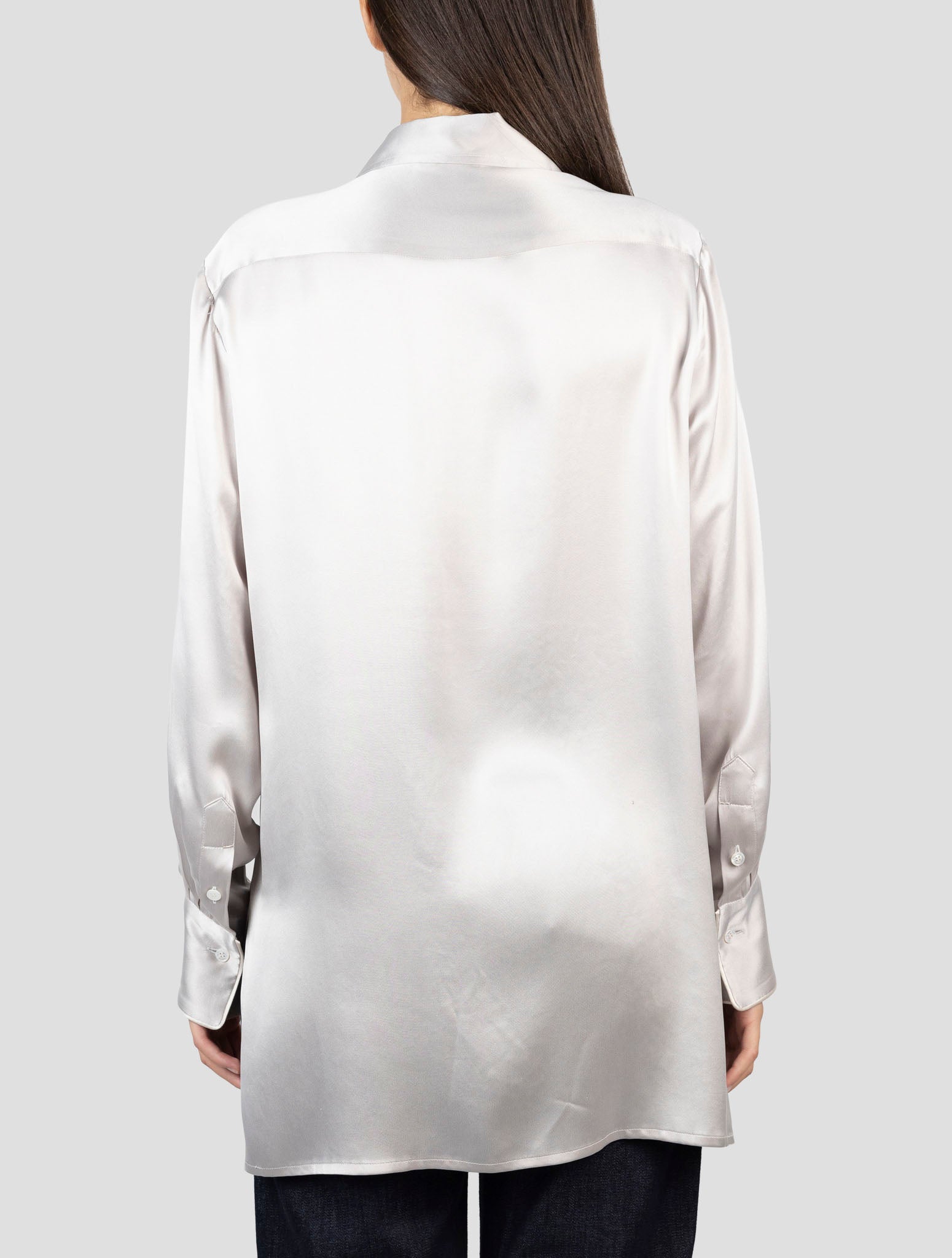 Kiton Gray Silk Shirt
