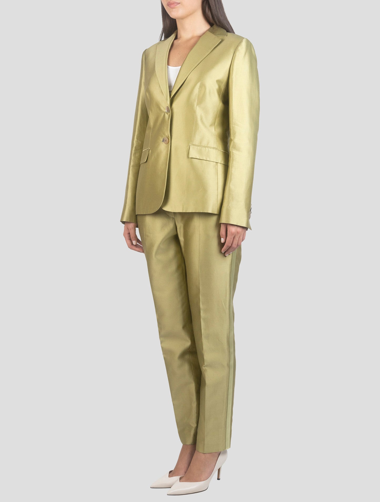 Kiton Green Cotton Silk Suit