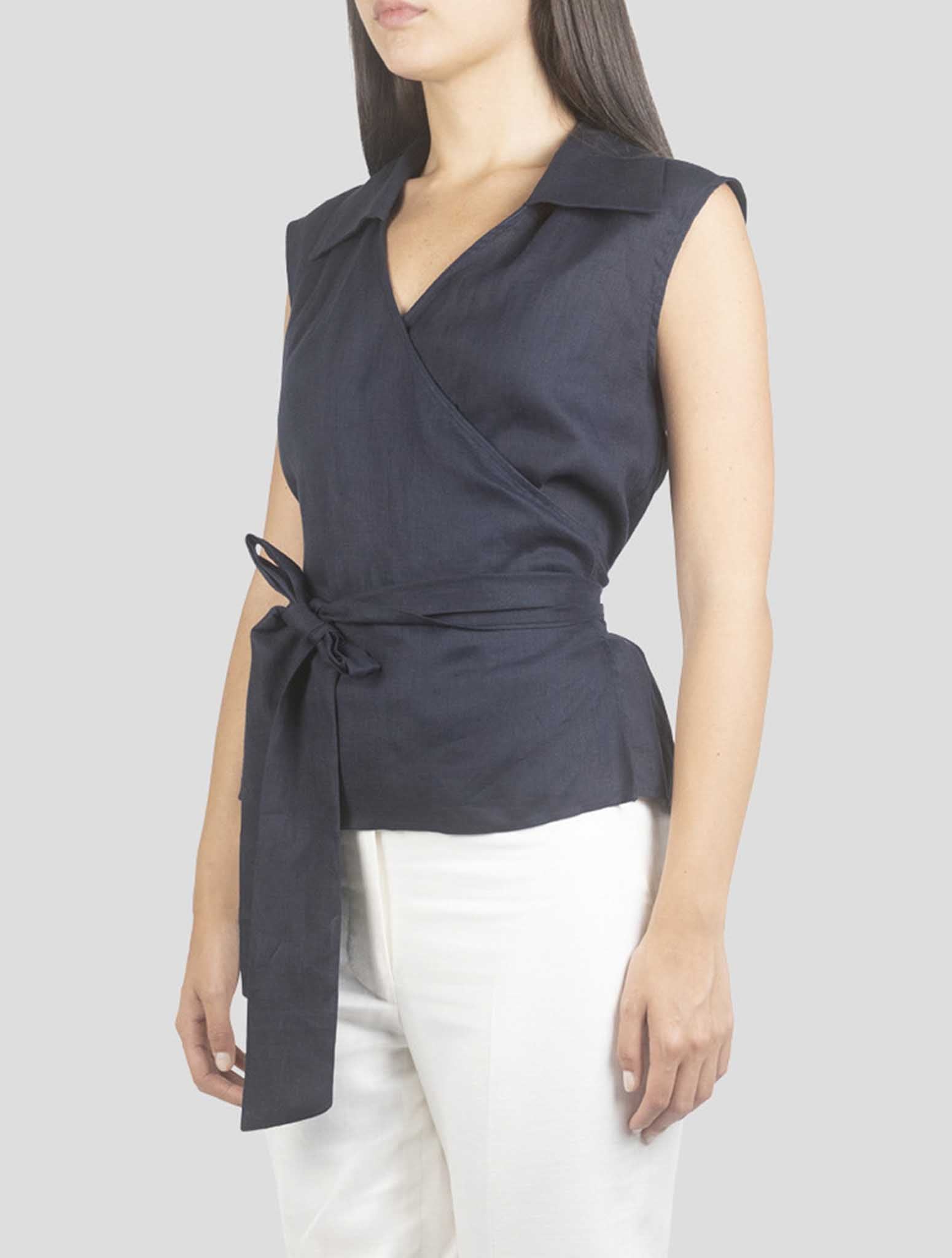Kiton Blue Linen Shirt