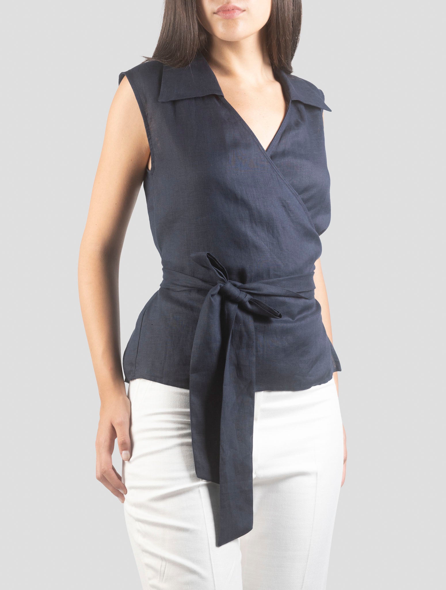Kiton Blue Linen Shirt