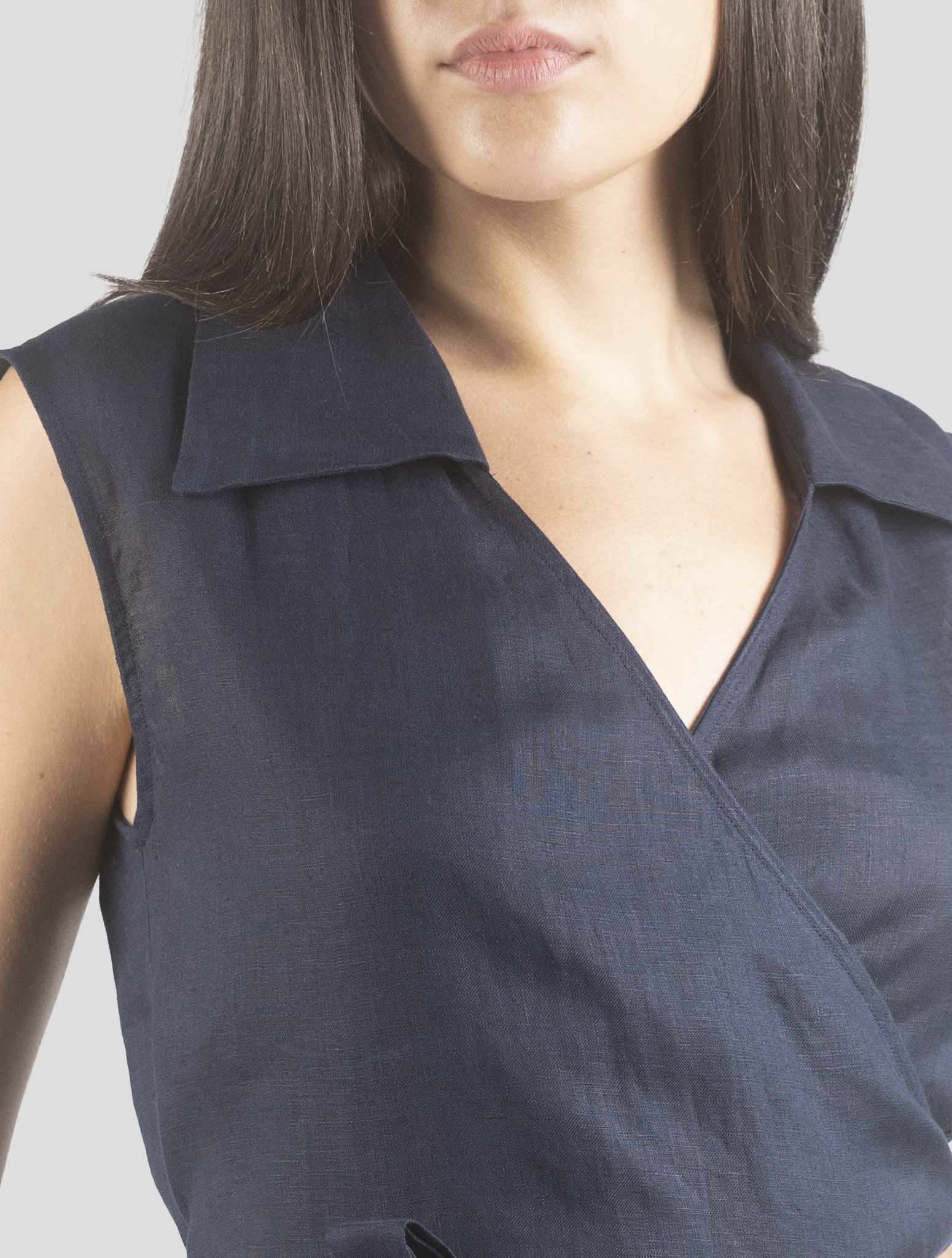 Kiton Blue Linen Shirt