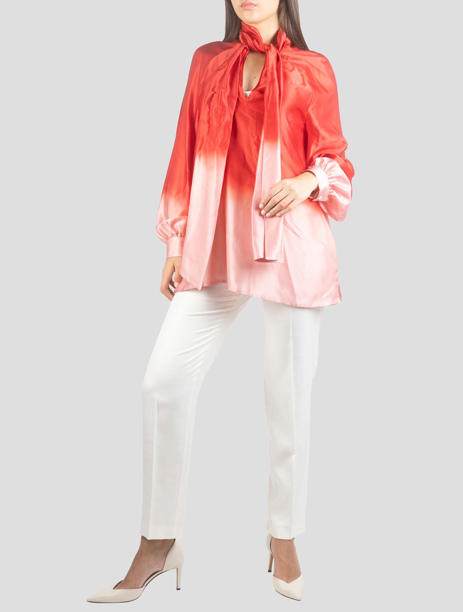 Kiton Red Pink Silk Shirt
