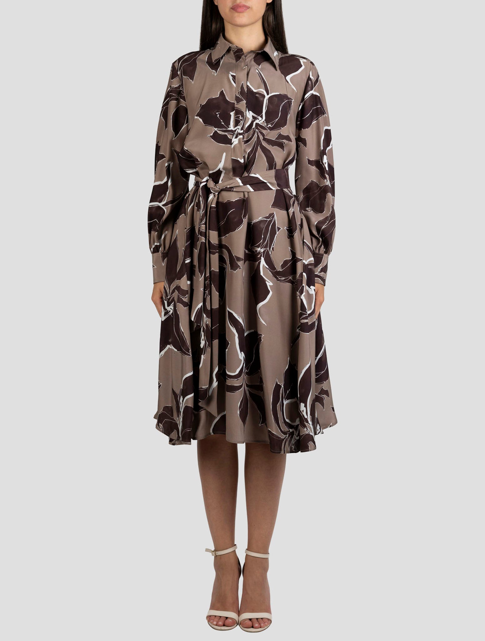 Kiton Brown Silk Dress