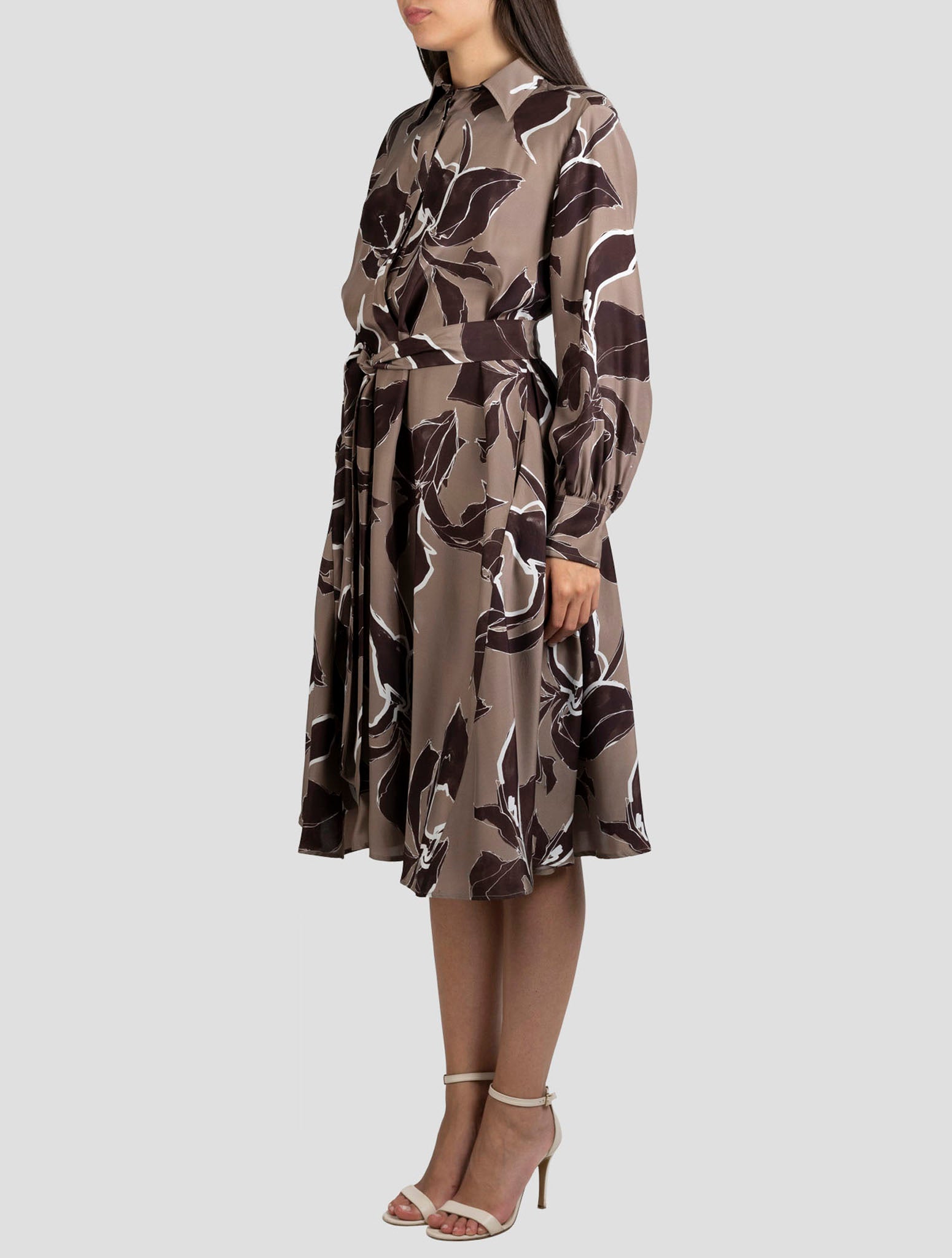 Kiton Brown Silk Dress
