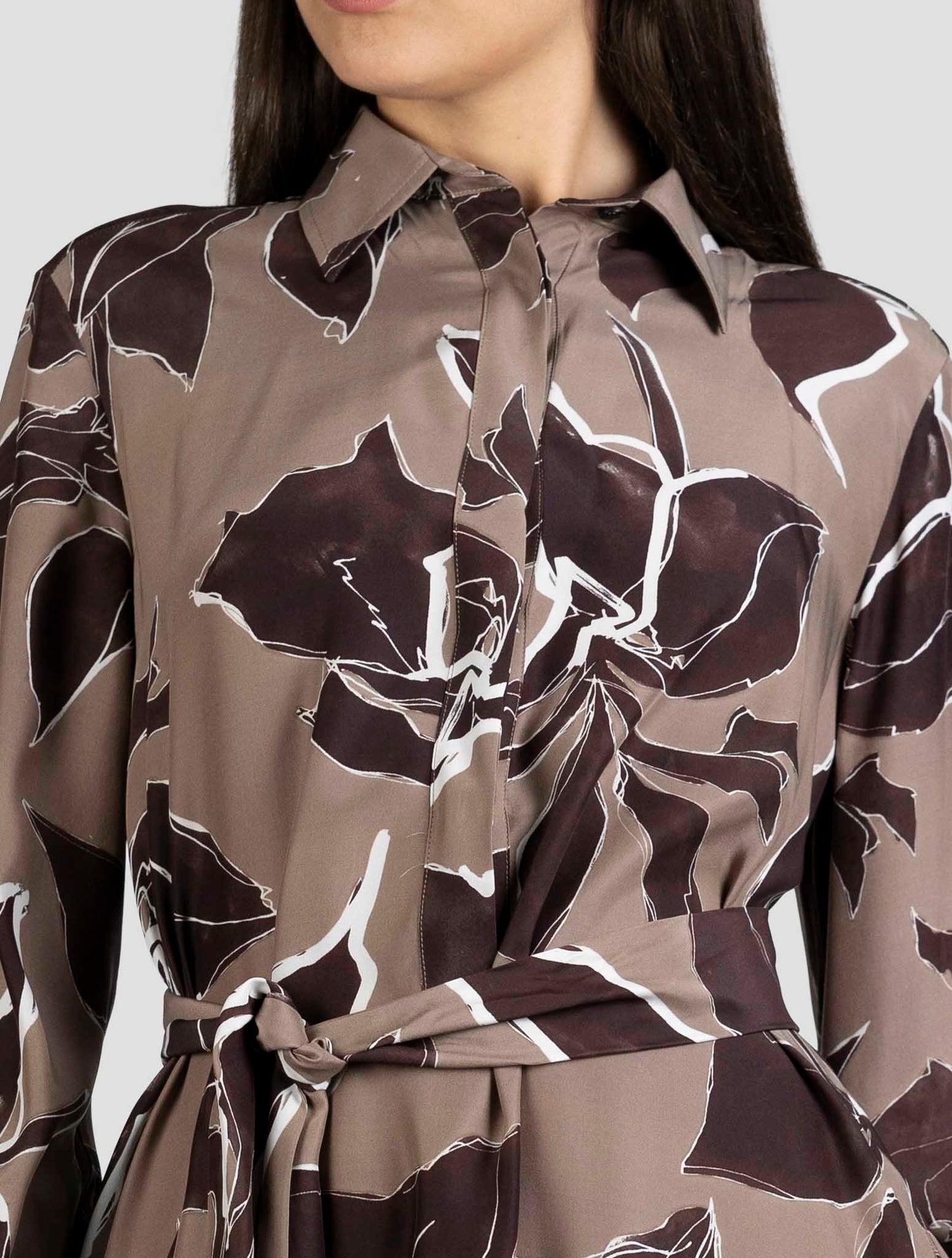 Kiton Brown Silk Dress