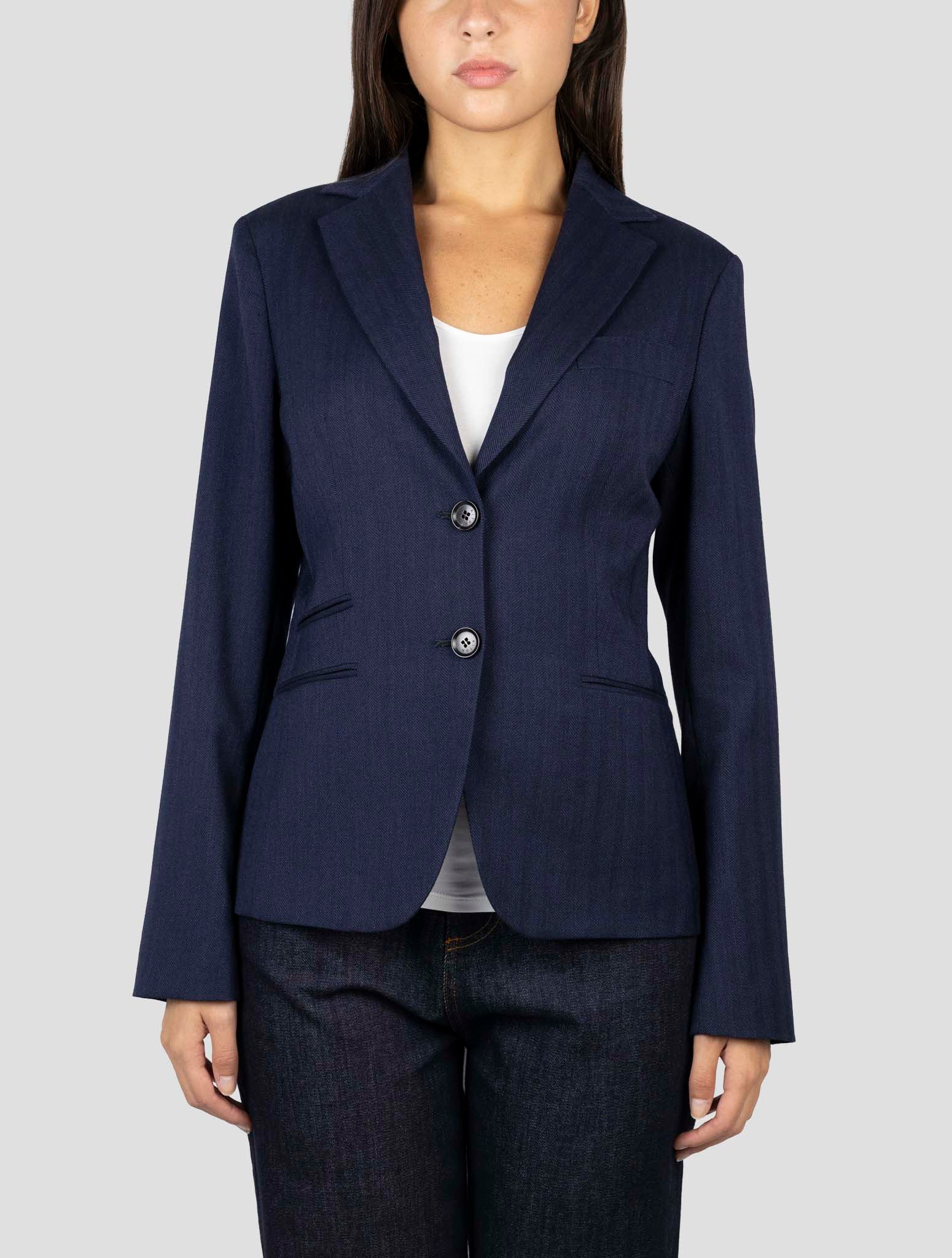 Kiton Blue Virgin Wool Ea Blazer