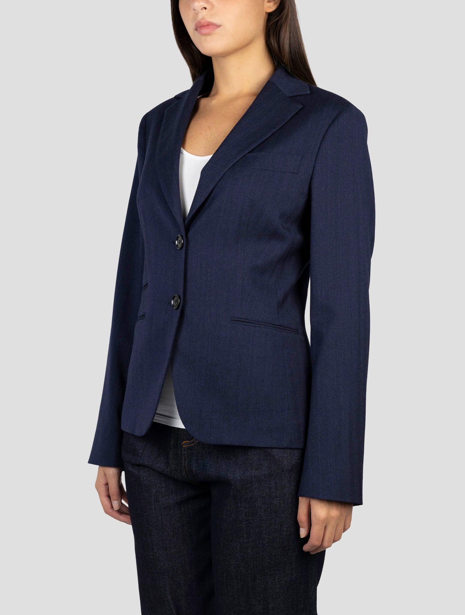 Kiton Blue Virgin Wool Ea Blazer