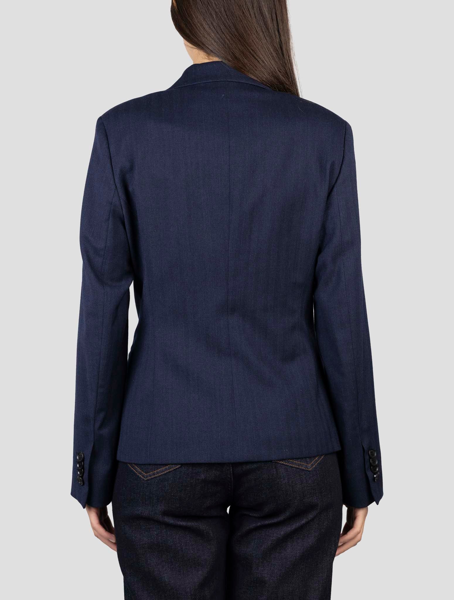 Kiton Blue Virgin Wool Ea Blazer