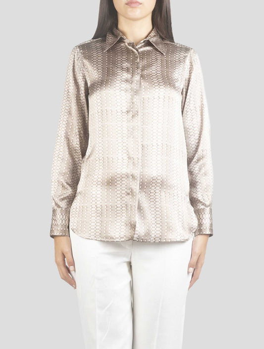 Kiton Beige Silk Shirt