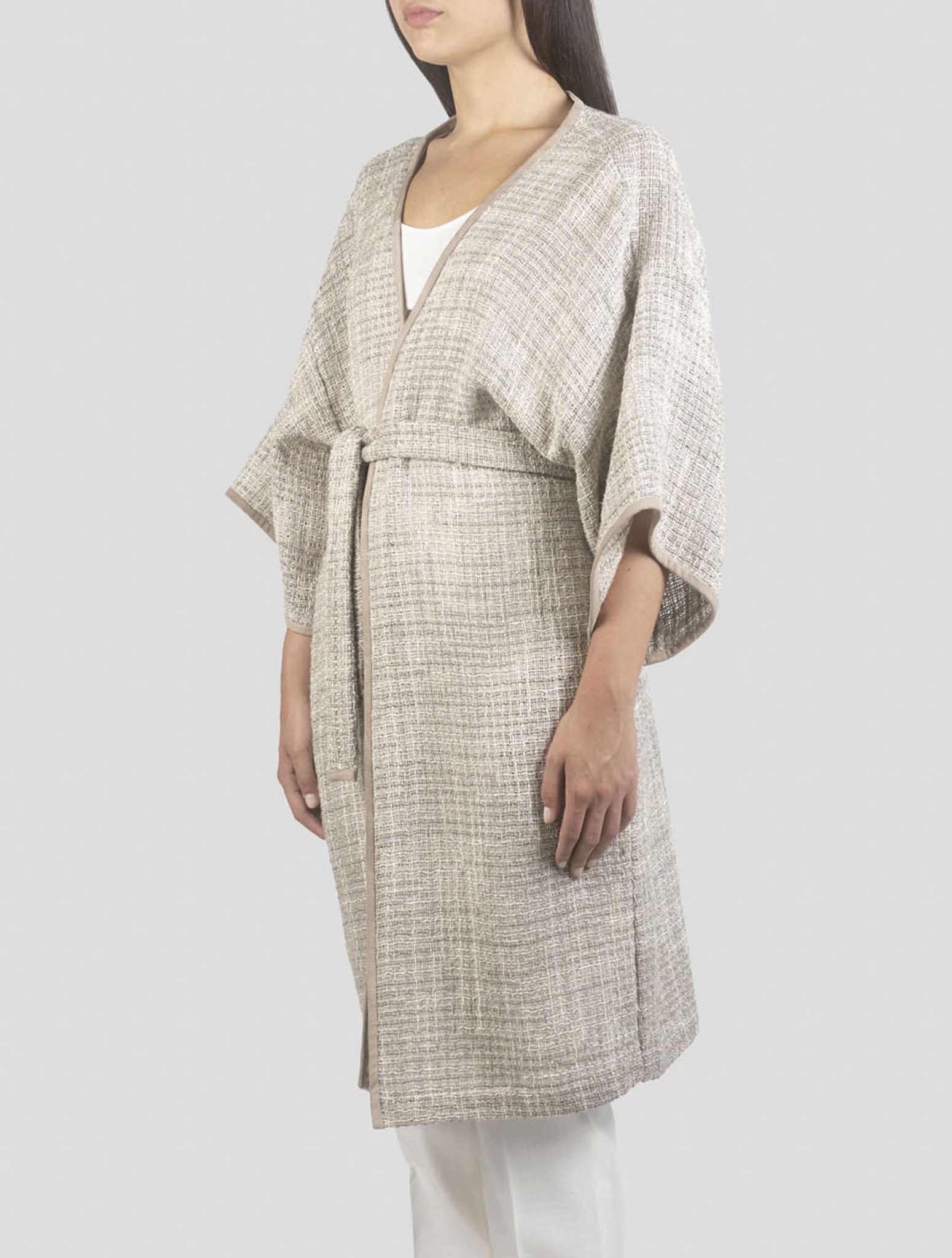 Kiton Beige Linen Cotton Viscose Pa Dress