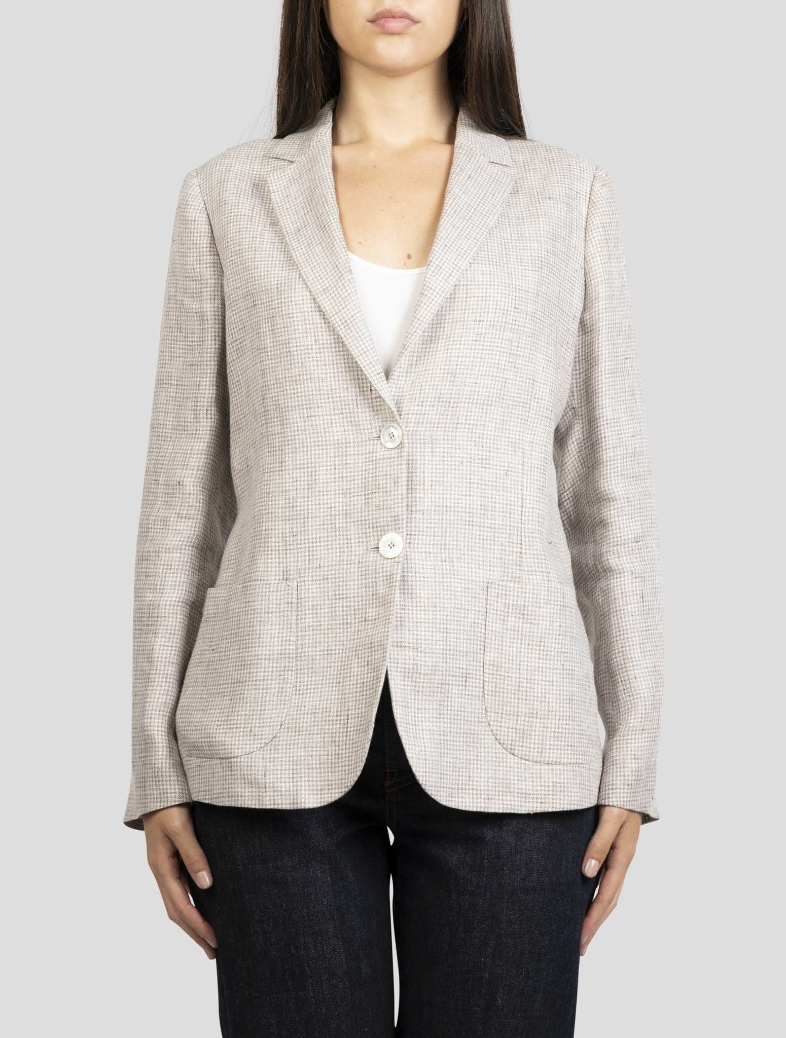 Kiton Gray Linen Blazer