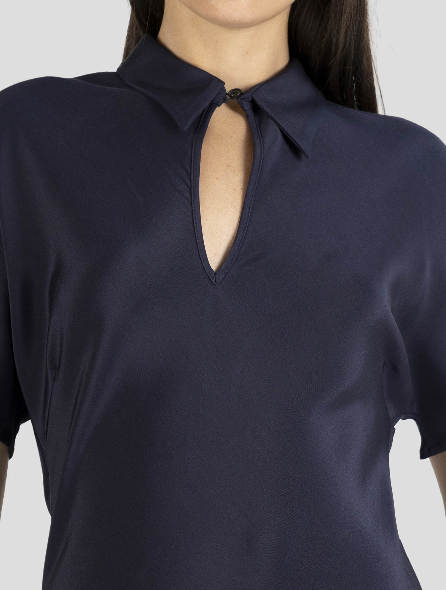 Kiton Blue Silk Ea Dress