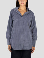 Kiton Gray Cotton Velvet Shirt