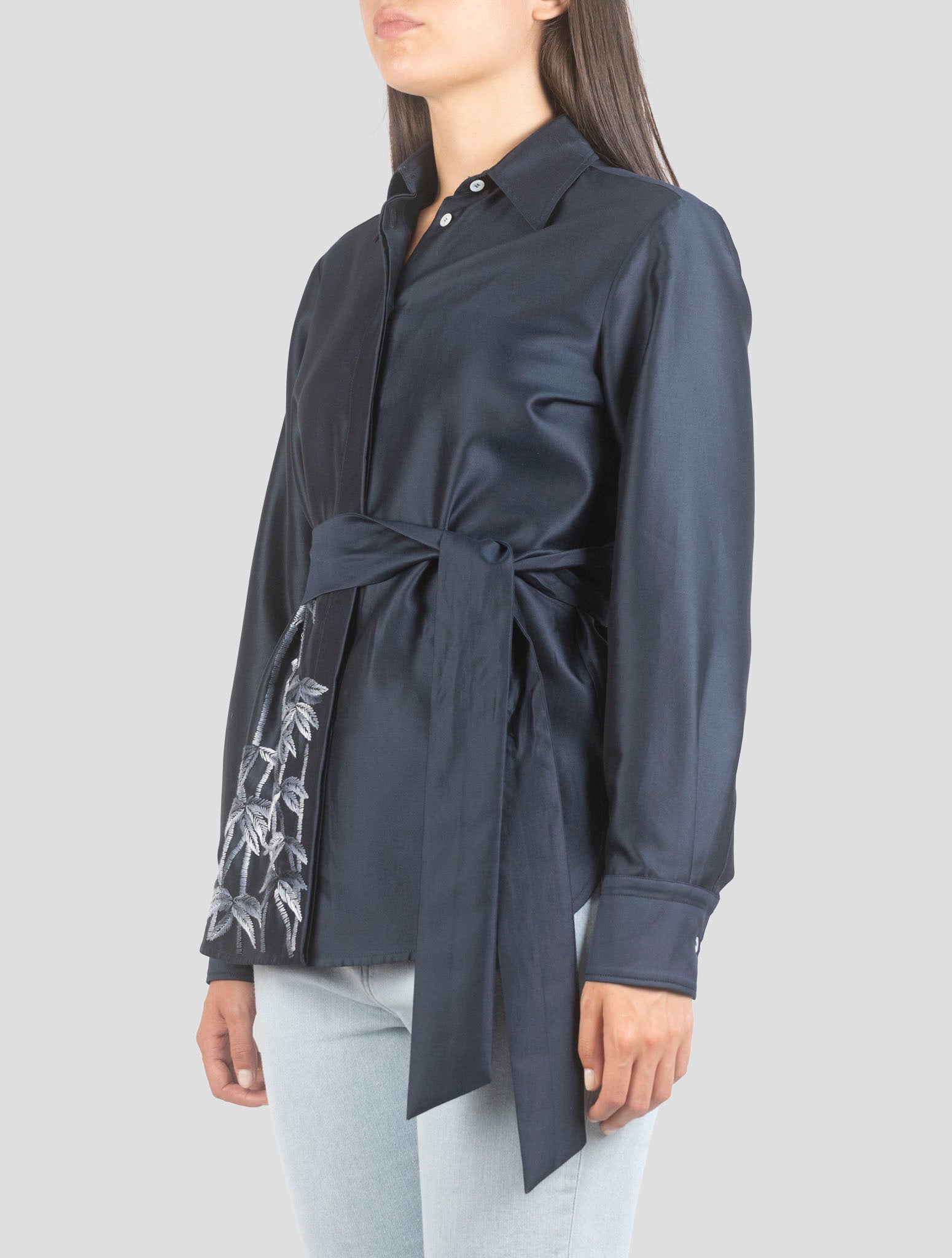 Kiton Blue Cotton Silk Shirt