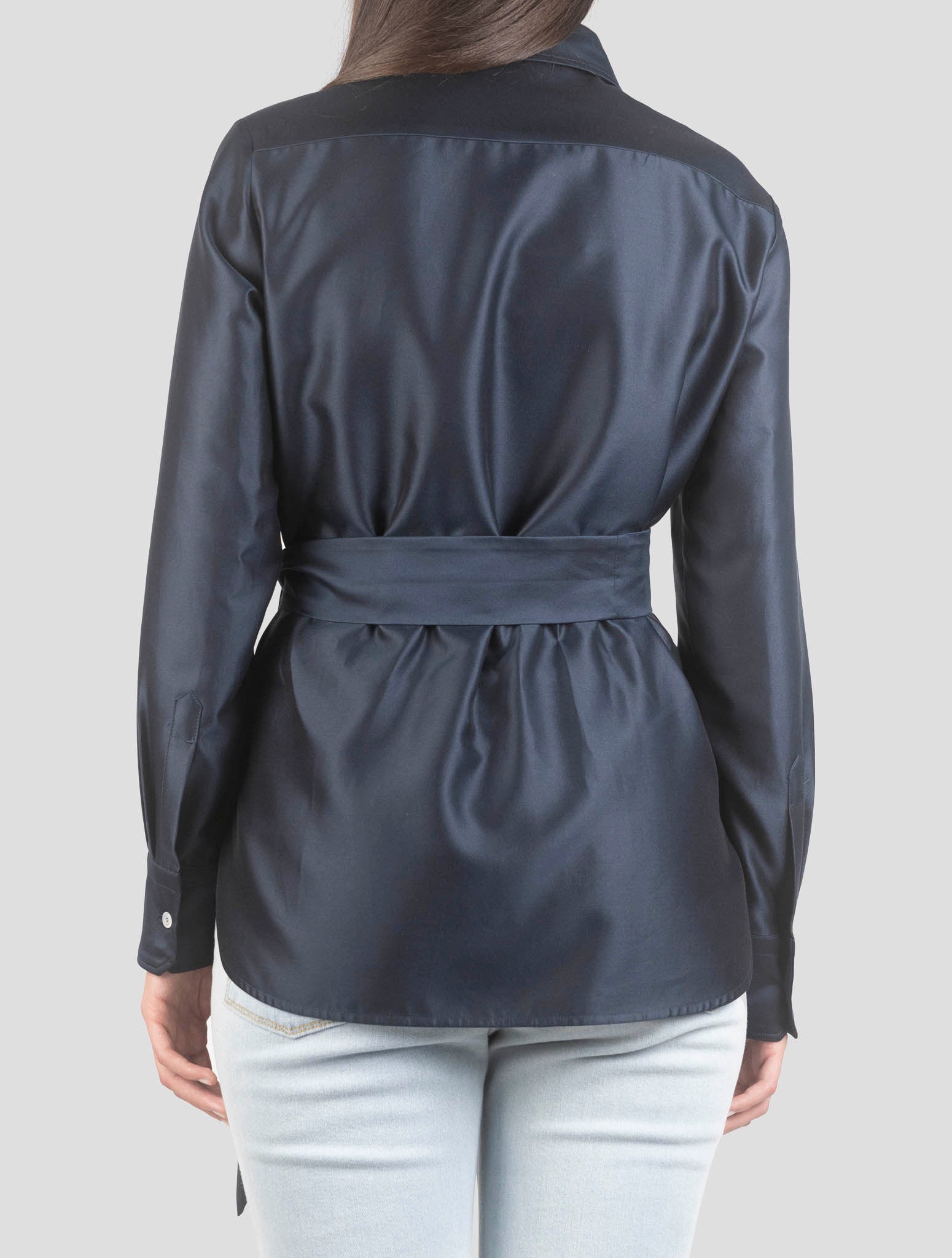 Kiton Blue Cotton Silk Shirt