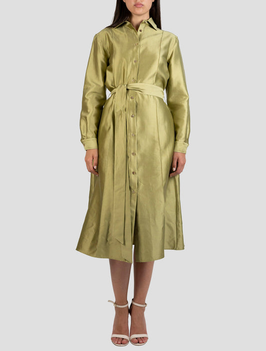 Kiton Green Cotton Silk Dress