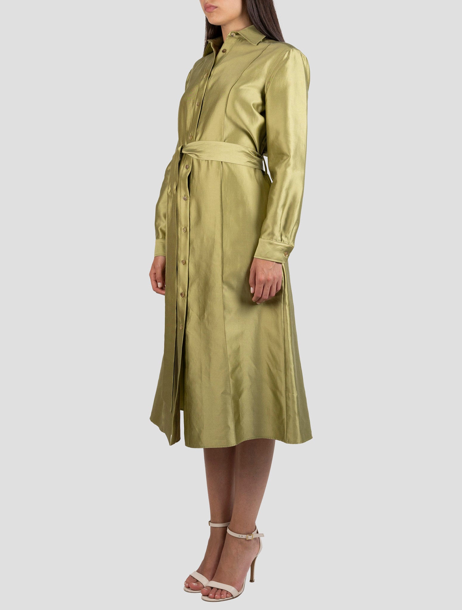 Kiton Green Cotton Silk Dress