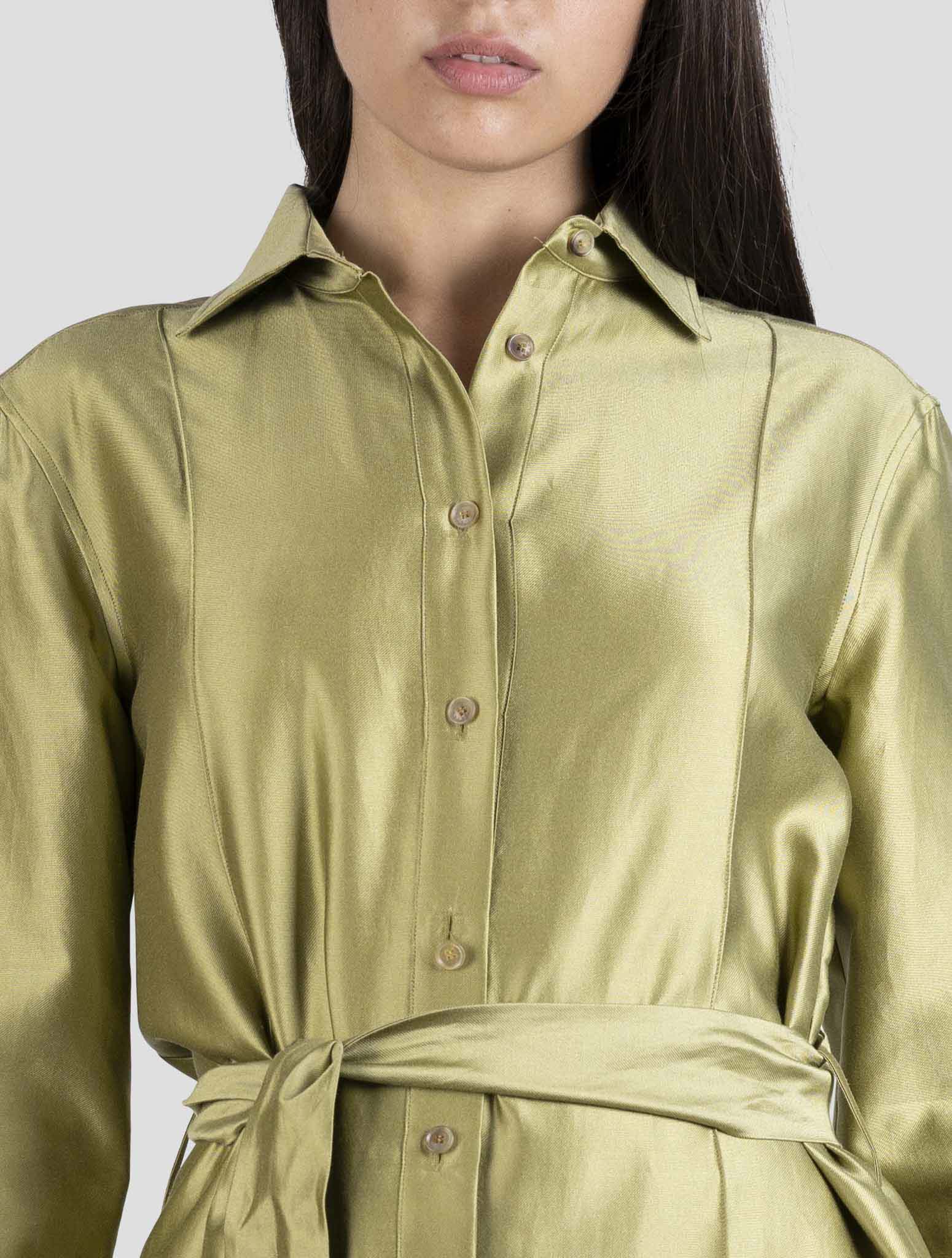 Kiton Green Cotton Silk Dress