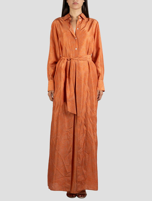 Kiton Orange Silk Dress