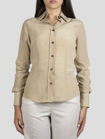 Kiton Beige Silk Shirt