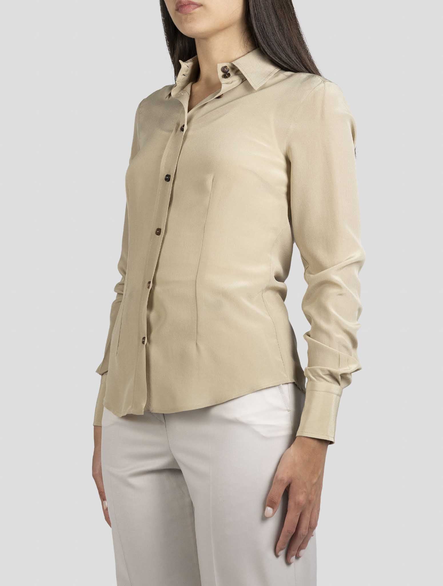 Kiton Beige Silk Shirt