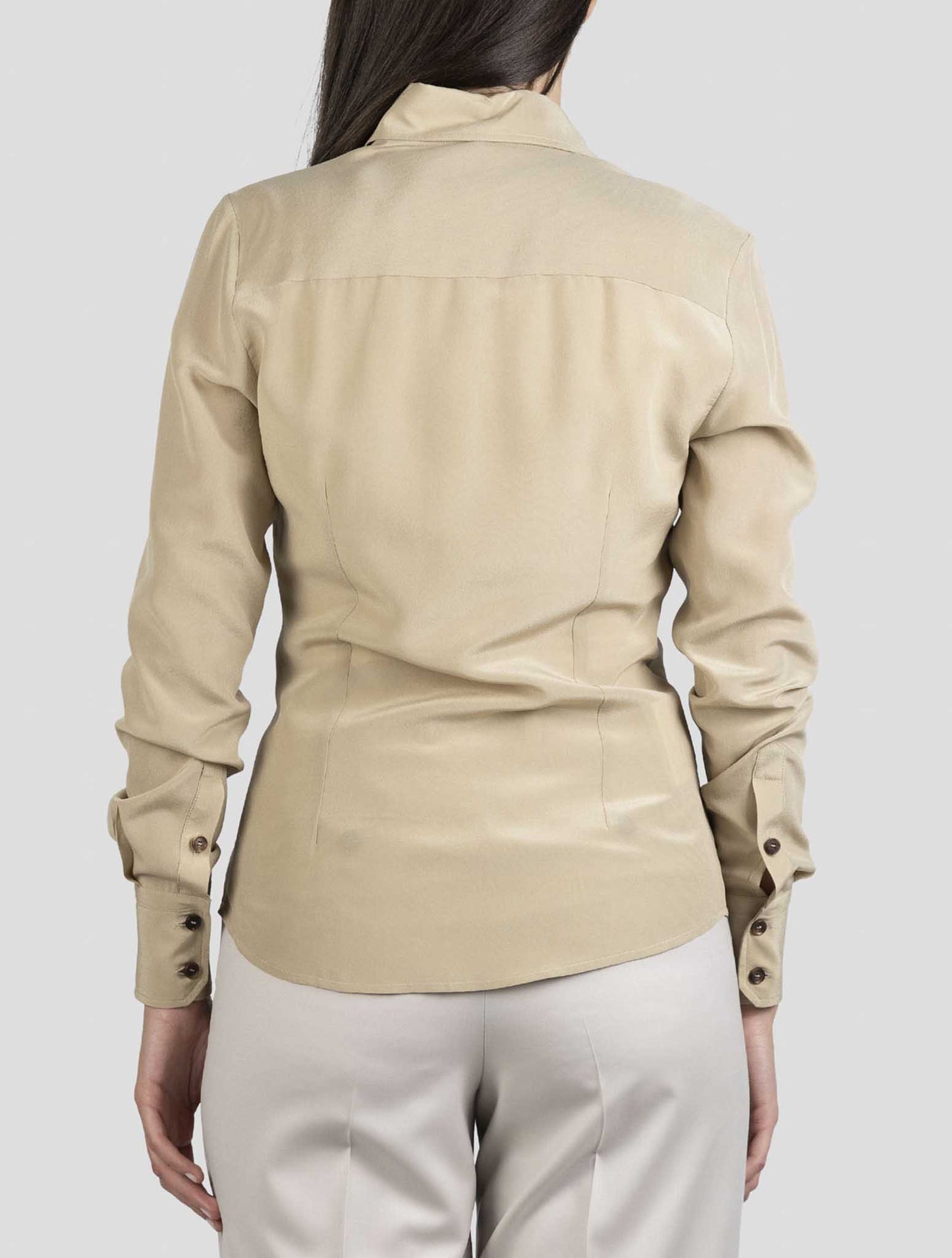 Kiton Beige Silk Shirt